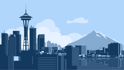 Seattle Skyline - obrazy, fototapety, plakaty
