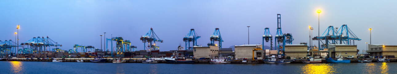 Fototapeta na wymiar Panorama of Industrial port