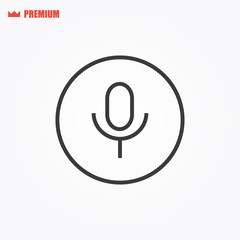 Rounded microphone vector icon