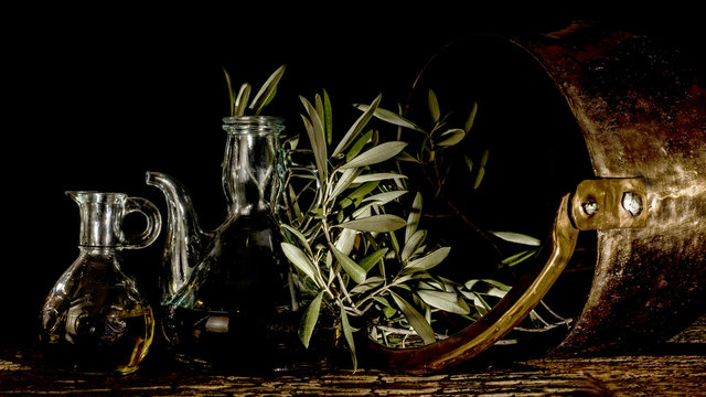 Extra Virgin Olive Oil Still Life