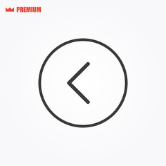 Rounded previous button vector icon