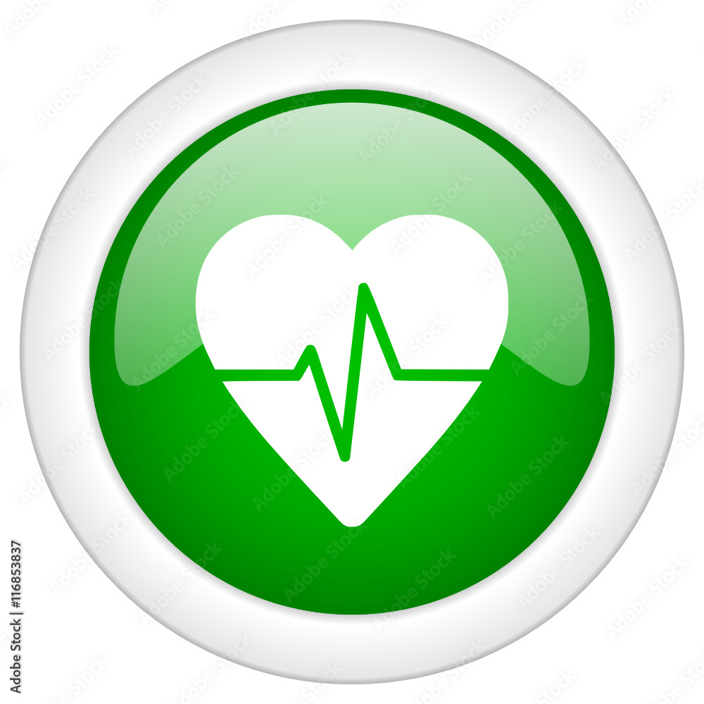 Aufkleber green glossy round web pulse vector icon