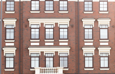 Fototapeta premium Town house in a flat style with square windows