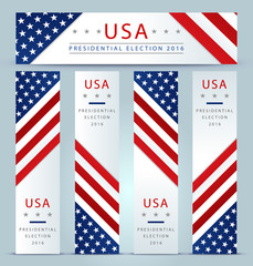 Presidential election banner background for presidential election in the USA 2016