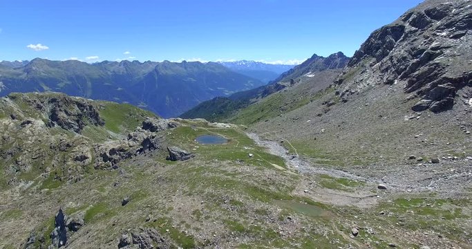 Aerial 4k - Passo di Campagneda - Confine Italo - Svizzero
