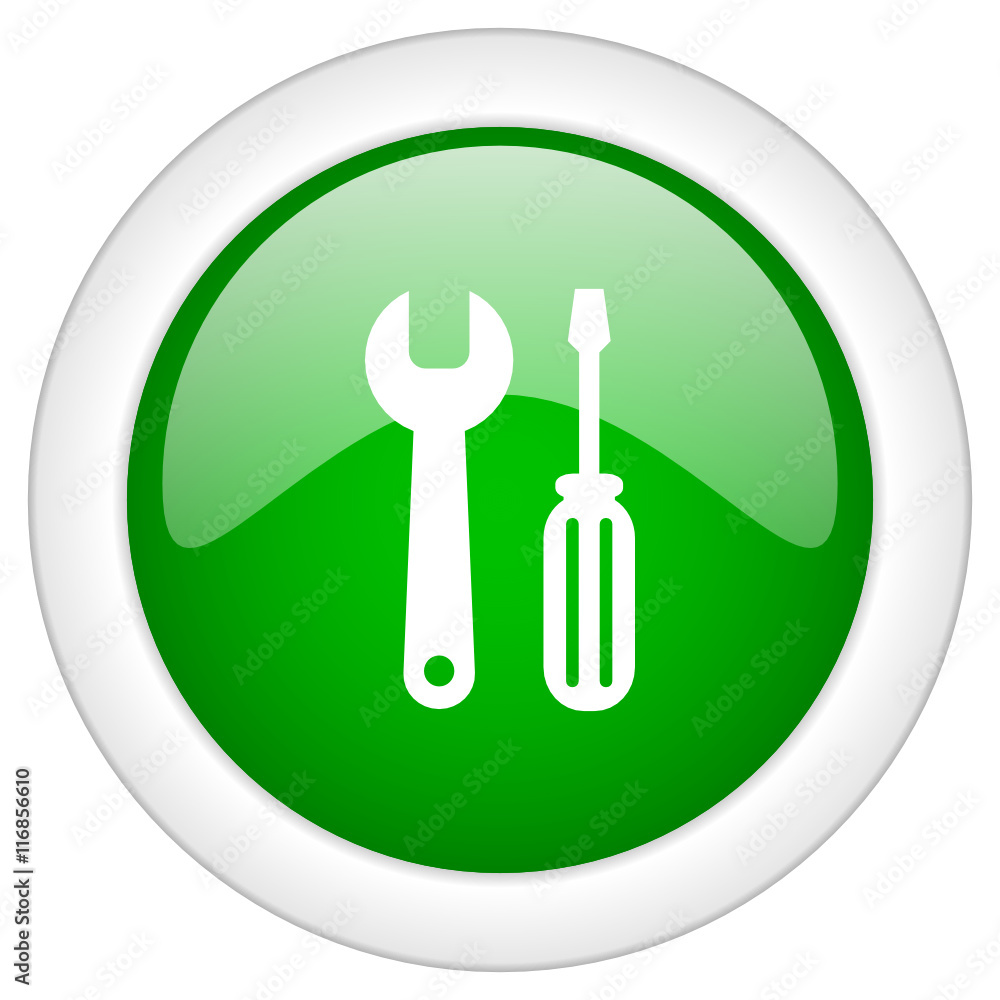 Poster green glossy round web tools vector icon
