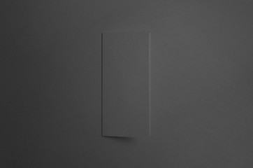 Black DL Bi-Fold / Half-Fold Brochure Mock-Up - Front