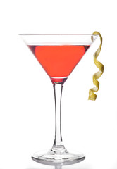 Glass of cosmopolitan cocktail