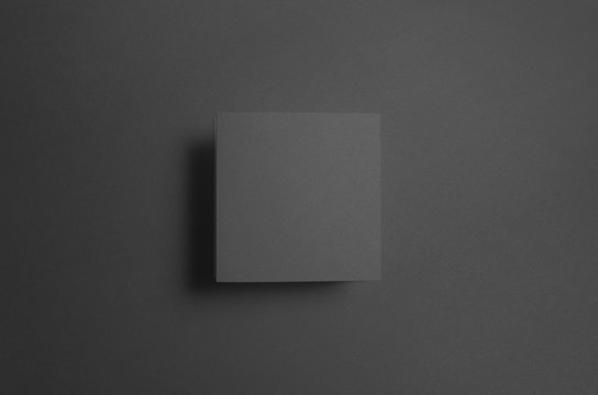 Fototapeta Black Square Z-Fold Brochure Mock-Up