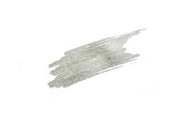 Hand drawn silver color texture paint on white background