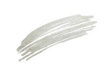 Hand drawn silver color texture paint on white background