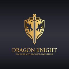 The Guardian Crest Logo. Dragon logo. Knight logotype