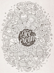 Cartoon doodles ice cream illustration