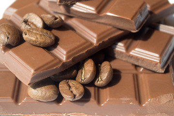 chocolate with coffee beans