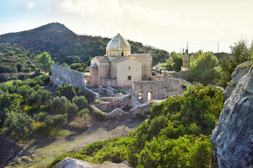 Fototapeta premium Church and monastery ruins in Zakynthos, Greece