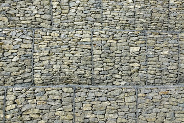 Gabion Retaining Wall Background Or Texture