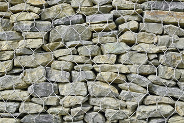 Gabion Retaining Wall Background Or Texture