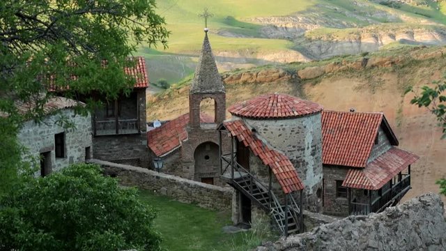 View from Top to David Gareja Cave Monastery Complex. Kakheti. Georgia.