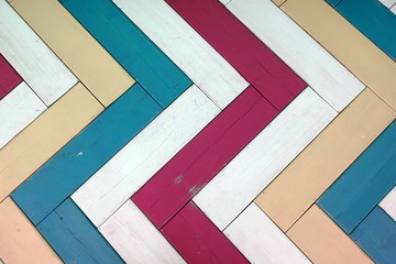 Wooden Multicolored Panel Background Or Texture With Herringbone