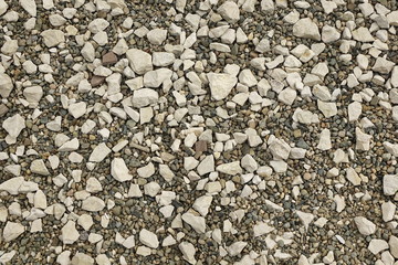 Perspective View On The Rocky Pebble Surface, Stone Background