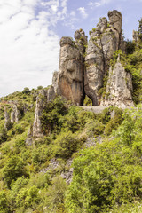Fototapeta na wymiar Rocks on the Route des Gorges de la Jonte