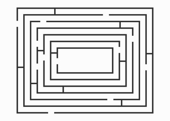 Vector illustration of maze / labyrinth. Isolated on white background, eps 8.
