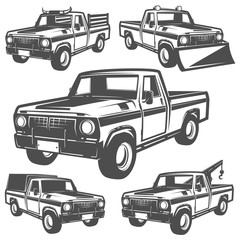 Set of truck and pickup for emlems and logo. © hadanello88