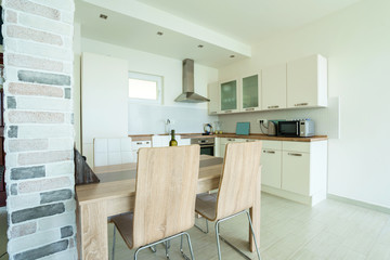 Interior of a kitchen in a villa