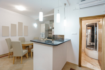 Interior of a kitchen in a villa
