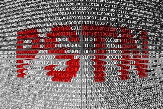 PSTN in the form of binary code, 3D illustration