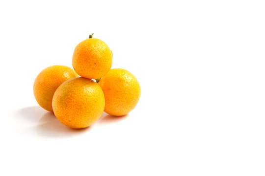 Orange Kumquat placed on white background