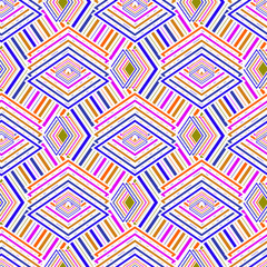 Multicolored geometric seamless rhombic pattern