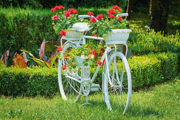 Fototapeta na wymiar Bicycle with Flowers