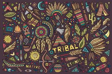 Tribal native set of symbols