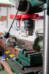 drilling machine in a workshop