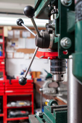 drilling machine in a workshop