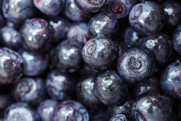 Ripe blueberries as background