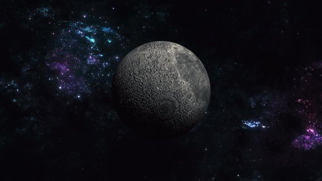 Moon rotation in space