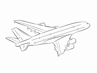 Fototapeta na wymiar silhouette of airliner. vector drawing