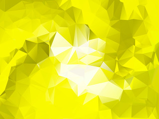 Vector polygon futuristic luxury yellow modern backdrop with irregular tessellations pattern - triangular design texture. Closeup view with space for text in glowing center in middle of funnel