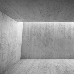 3d empty room interior with concrete walls