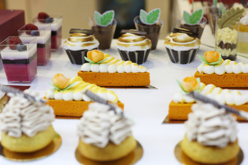 A variety of dessert