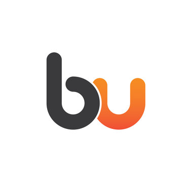 bu logo initial grey and orange