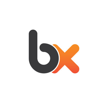 bx logo initial grey and orange