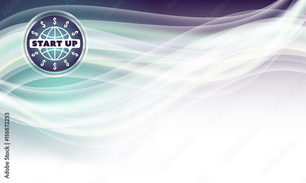 Poster vector abstract background and icon of start up