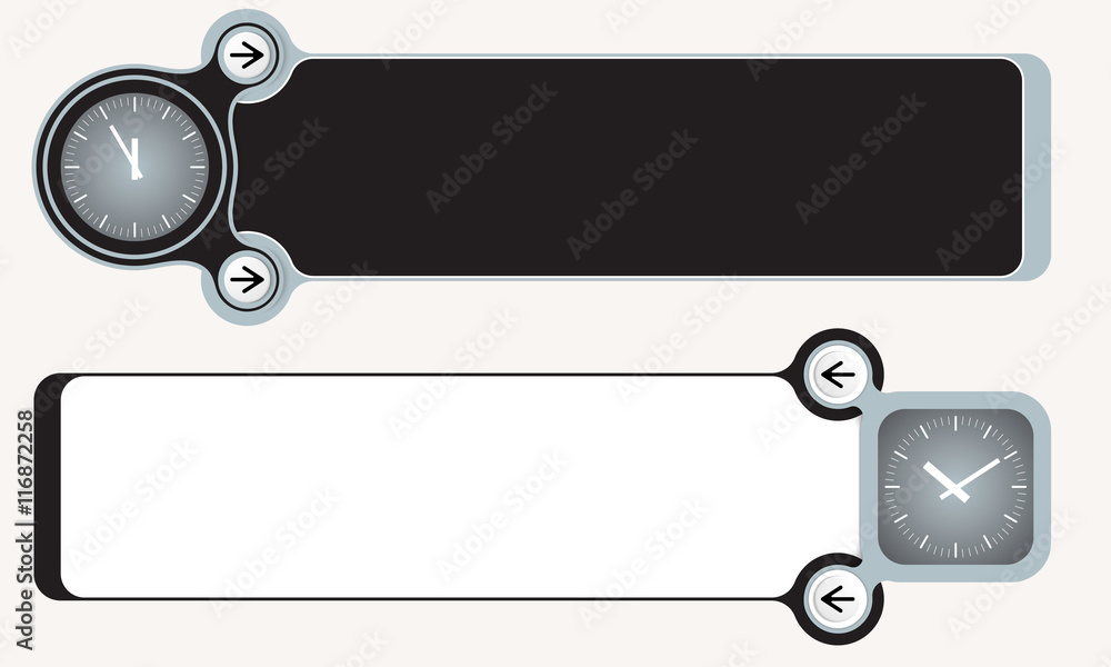 Poster two abstract boxes for your text and watches