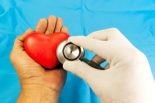 Check heart up by stethoscope