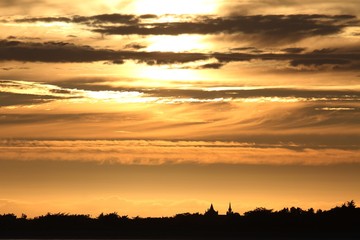 Fototapeta premium coucher de soleil sur la côte bretonne