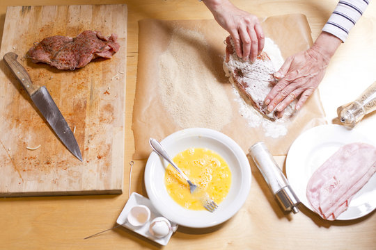 Preparation of cordon bleu