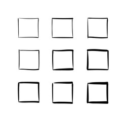 Set of hand-drawn vector squares